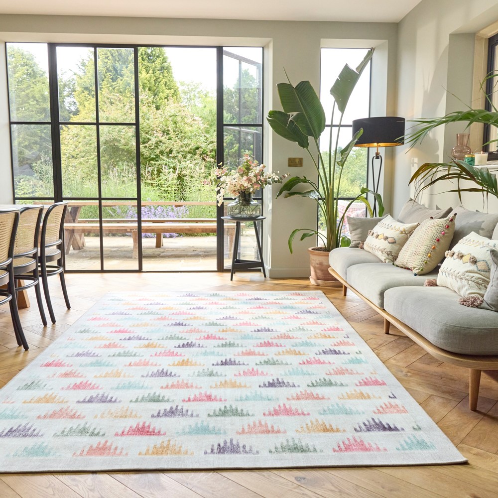 Bretton Multi Eco Washable Modern Rugs by Hug Rug in Multi